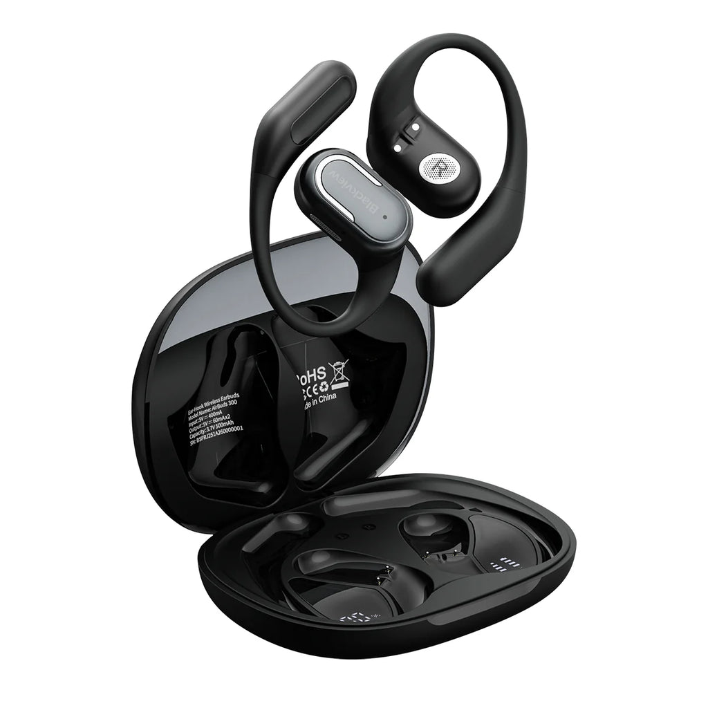 Blackview AirBuds 300 – Écouteurs Intra-Auriculaire OWS à Oreille Ouverte – IPX5 Étanchéité – Affichage Numérique Batterie – Micro ENC Réduction de Bruit – Bluetooth 6.0