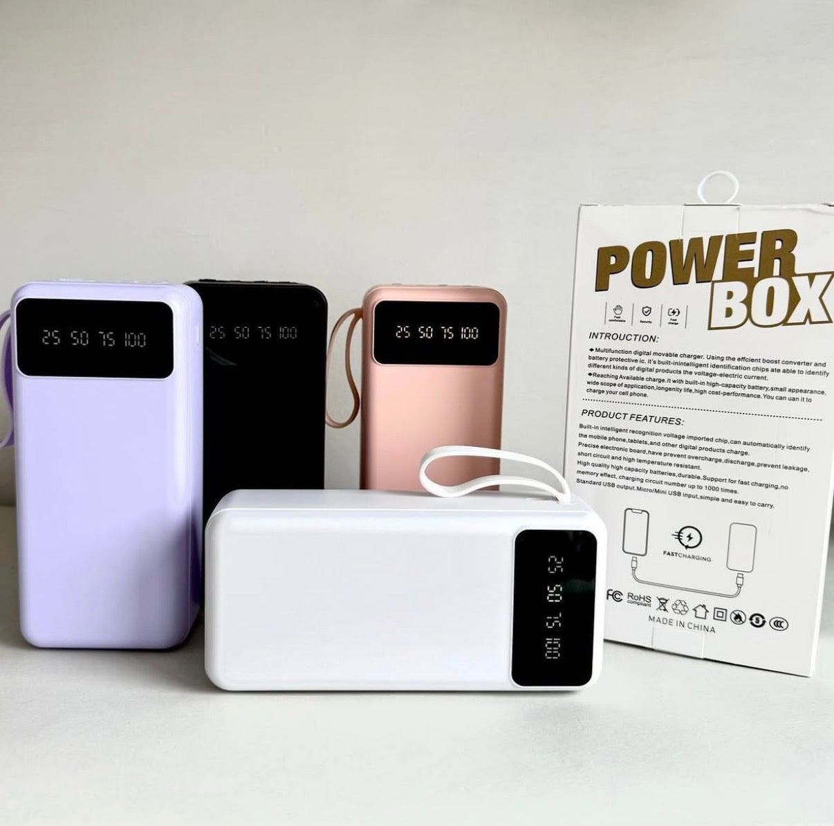 Power Bank Haute Capacité 10 000 mAh / 20 000 mAh – Charge Rapide USB-C & USB-A